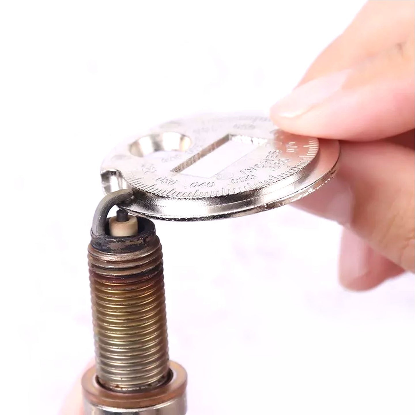 2 Pack Automobile And Motorcycle Spark Plug Gap Adjustment Tool 0.6-2.4mm Coin Type Spark Plug Gauge