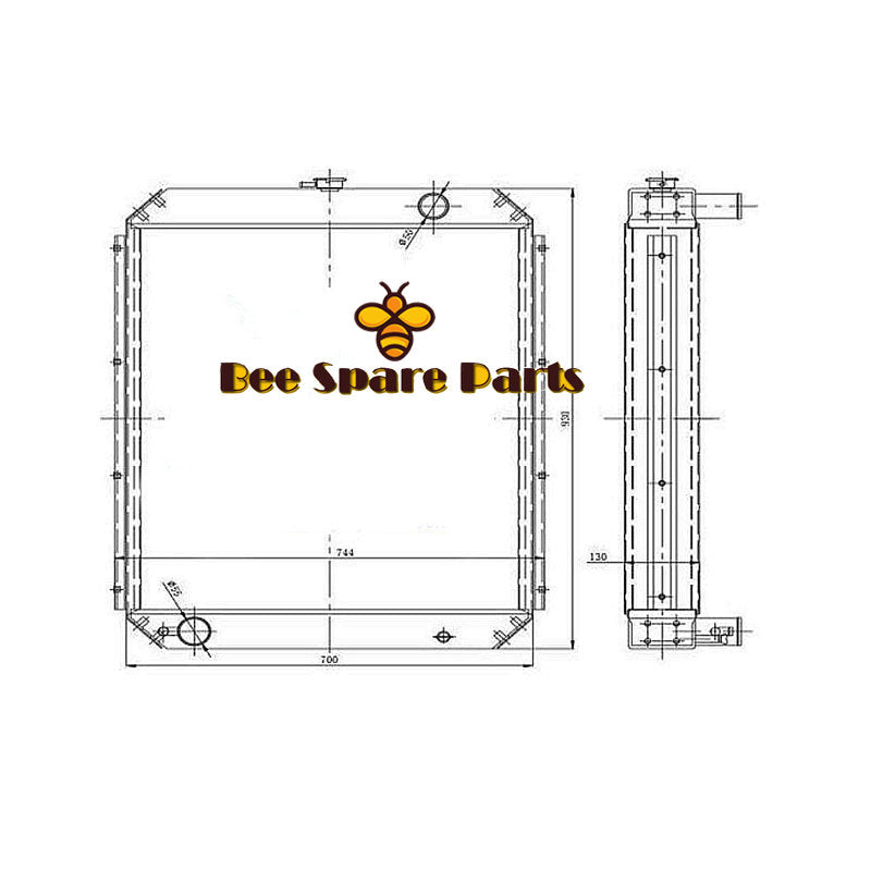 For Hyundai Excavator R200-5 Water Tank Radiator Core ASS'Y