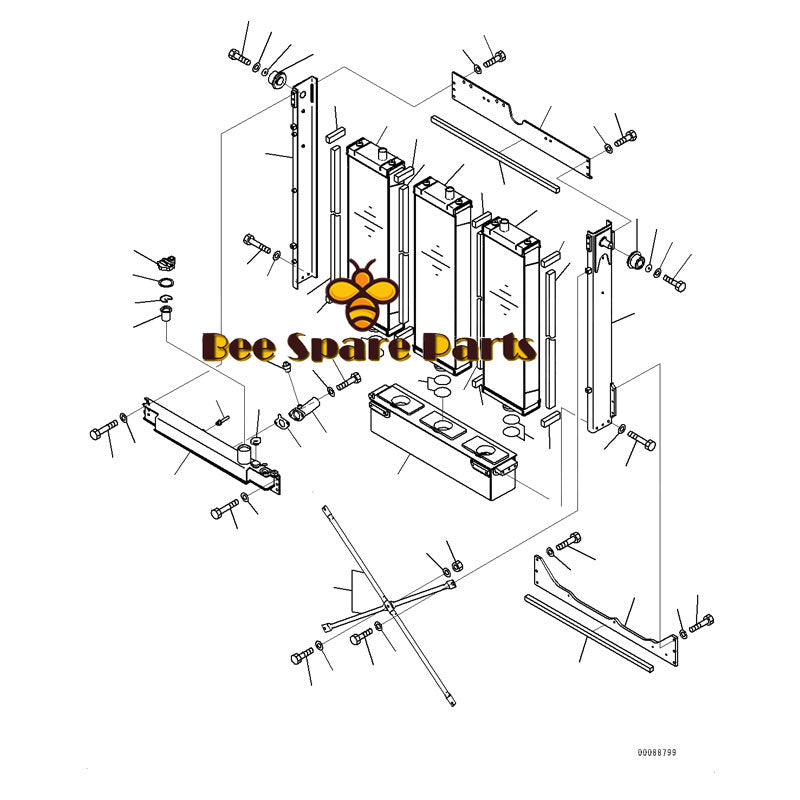 Water Tank Radiator 17A-03-51111 17A-03-52510 for Komatsu D155AX-7 Bulldozer