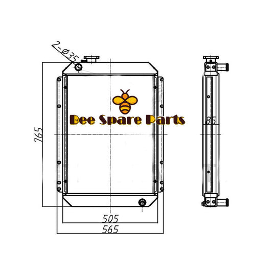 Fits Doosan Daewoo DH55-7 S55W-V DH55 DH55-5 Excavator Radiator 202-00015B