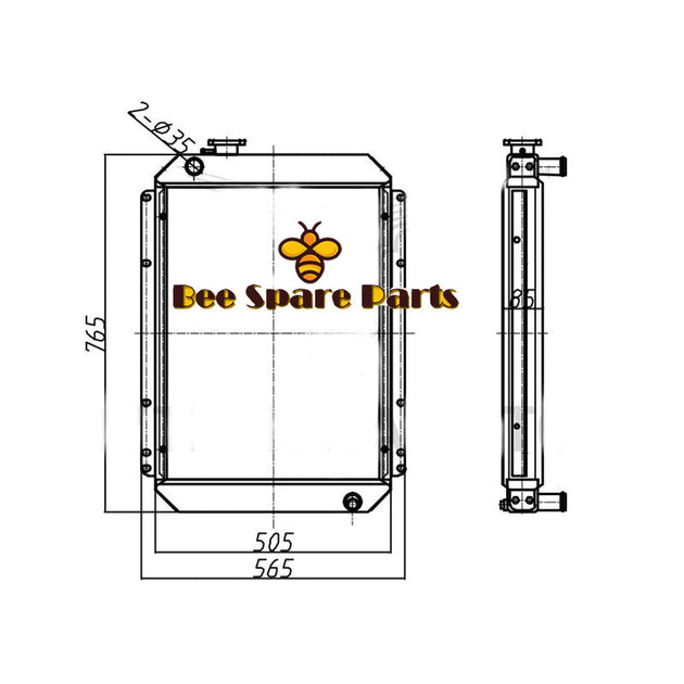 Fits Doosan Daewoo DH55-7 S55W-V DH55 DH55-5 Excavator Radiator 202-00015B