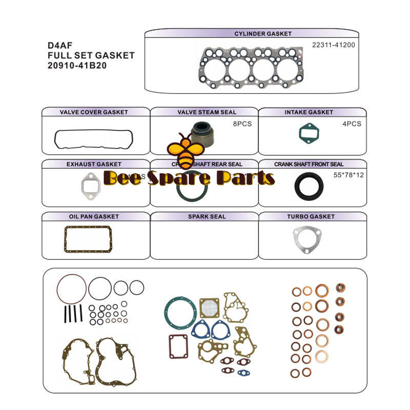 Full Gasket Set Fits Hyundai Mighty 3.6L D4AF 86-98 # DFS-8111