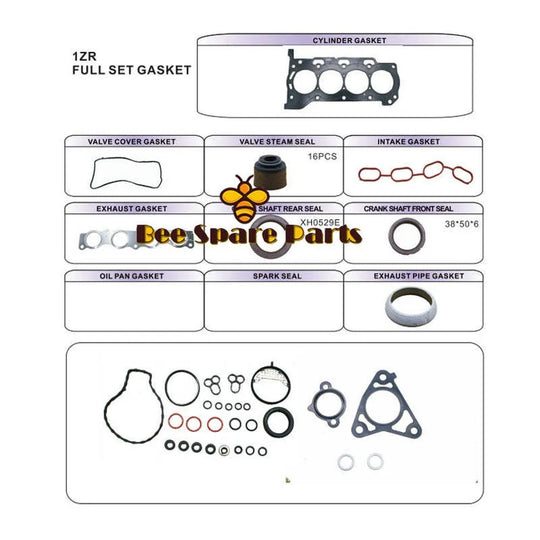 04111-37092 FULL GASKET KIT TOYOTA 1ZR-FE FOR AURIS COROLLA FIELDER-商业/工业-BeeSpareParts