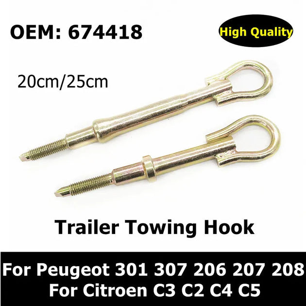 10pcs 7212ZJ 7212SQ 674418 674416 Trailer Hitch For Peugeot 301 307 308 206 207 208 2008 For Citroen C3/C2/C4/C5 Trailer Towing Hook-BeeSpareParts