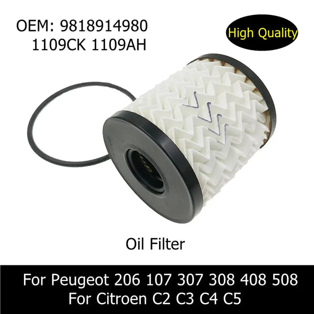 10pcs 9818914980 1109CK 1109AH Engine Oil Filter For Peugeot 206 107 307 308 408 508 3008 Citroen C2 C3 C4 C5 DS4 DS5-BeeSpareParts