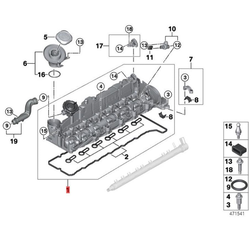 11128515745 11127800309 Car Accessories Top Engine Cylinder Head Top Valve Cover 11127823181 For BMW 3' 4' 5' 7' X3 X5 X6