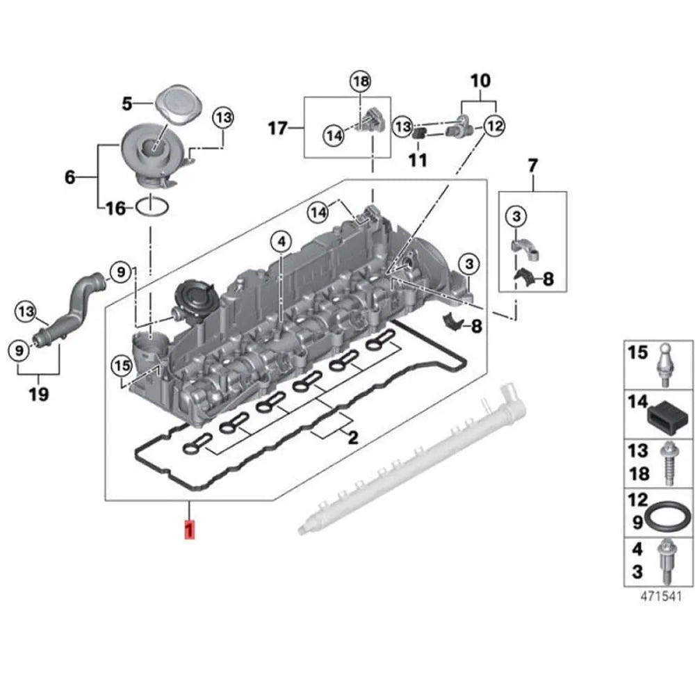 11128515745 11127800309 Car Accessories Top Engine Cylinder Head Top Valve Cover 11127823181 For BMW 3' 4' 5' 7' X3 X5 X6-BeeSpareParts