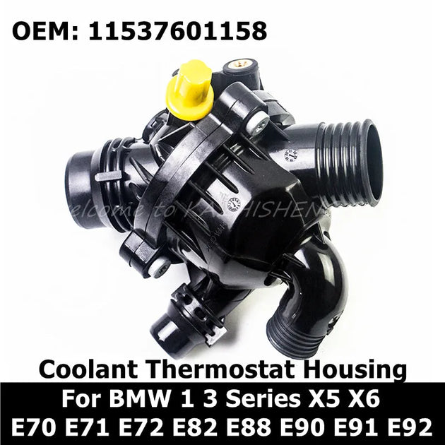 11537601158 Petrol Coolant Thermostat Housing For BMW 1 3 X5 X6 E70 E71 E72 E82 E88 E90 E91 E92 135i Cooling Water Thermostat-BeeSpareParts