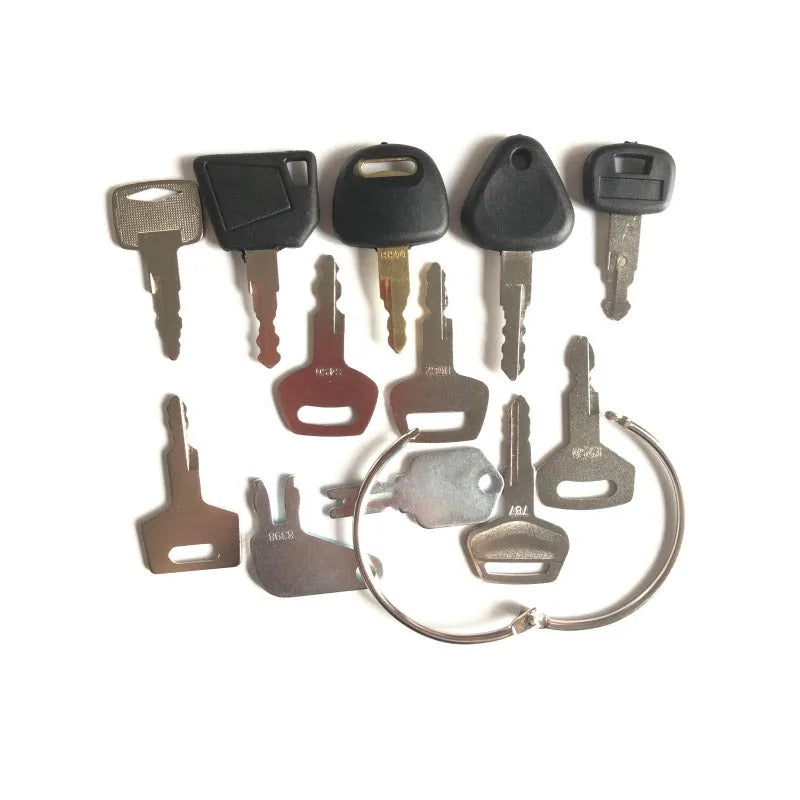 12 Keys Heavy Equipment Construction Ignition Key Set Fit For Caterpillar Case JD-BeeSpareParts