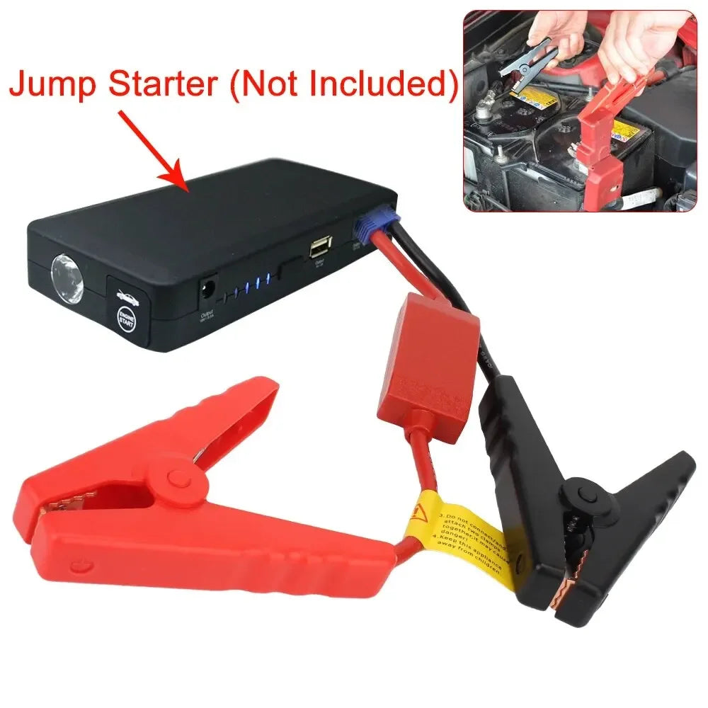 12V Jump Starter Alligator Clip Emergency Battery Jump Cable Clamps With EC5 Plug Connector For Car Trucks Starting Device-Replacement Aftermarket Parts