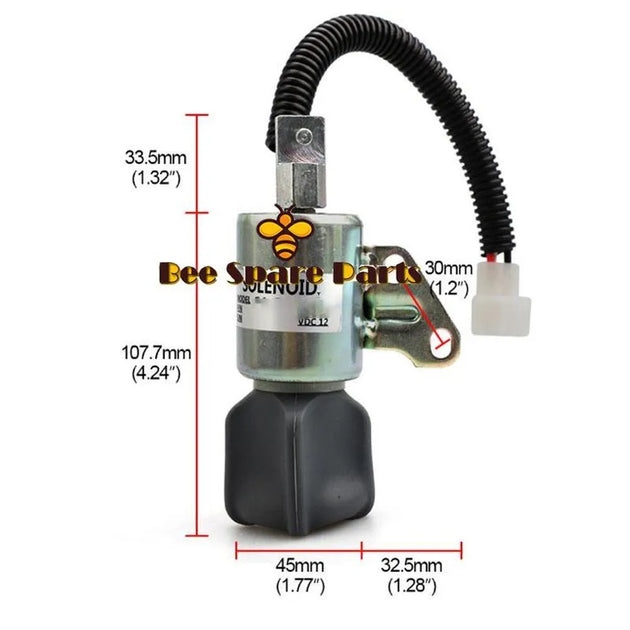 12V Stop Solenoid 7000782 for Bobcat Excavator 418 E08 E10 E17 E19 E20-BeeSpareParts