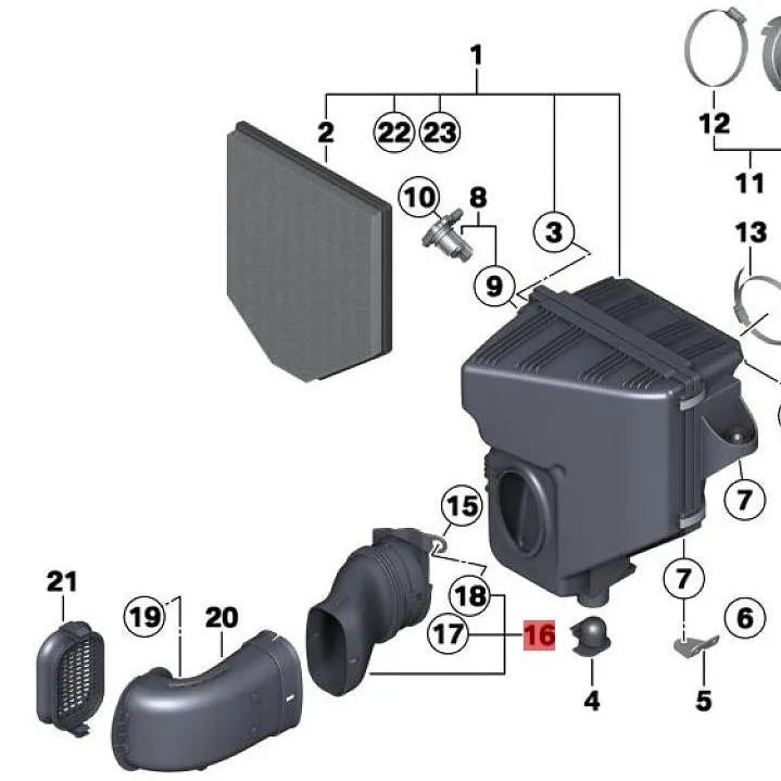 13717601870 13717601869 Air Conduit For BMW X3 F25 X4 F26 Intake Tube Inlet Air Pipe Admission Pipe-BeeSpareParts