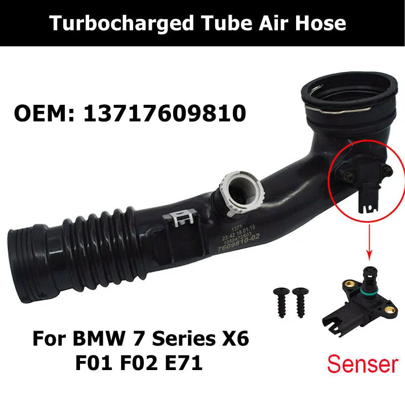 13717609810 Car Accessories Air Cleaner Intake Pipe For BMW 7 Series X6 F01 F02 E71 Turbocharged Tube Air Hose-BeeSpareParts