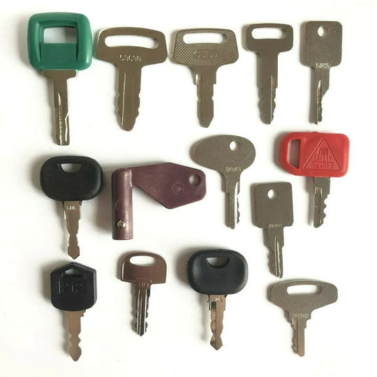 14PCS Heavy Equipment Keys Set Construction Ignition Key Set For Excavator-Replacement Aftermarket Parts