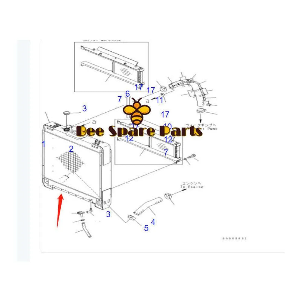 14X-03-31233 14X0331233 OIL COOLER ASS'Y FOR KOMATSU D65EX D65PX D65WX-BeeSpareParts