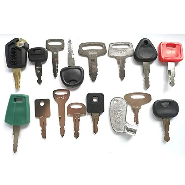 16 PCS Heavy Equipment Construction Key Set For Volvo Caterpillar-Replacement Aftermarket Parts