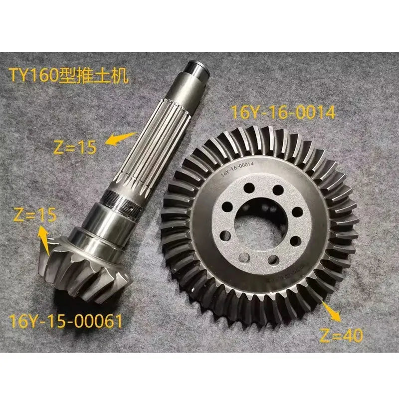 16Y-15-00061 16Y-16-00014 Basin angle gear Bevel gear Fits For SHANTUI SD16 SD22 SD32 KOMATSU Bulldozer parts-BeeSpareParts