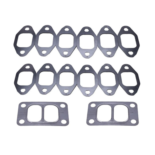 New Exhaust Manifold Gasket Kit for Dodge Cummins 12V 4BT 6BT 3.9 5.9L Engine-Replacement Aftermarket Parts