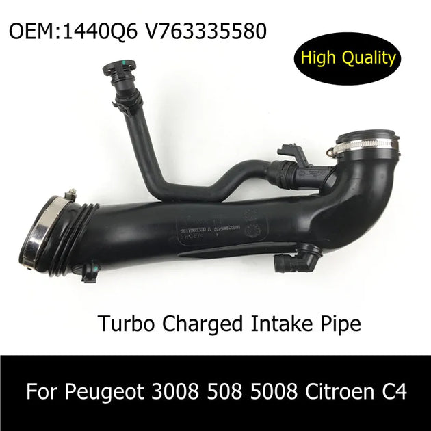 1.6T Turbo Charged Intake Pipe V763335580 9811909980 Air Intake Turbo Hose 1440Q6 1440S4 For Peugeot 3008 508 5008 Citroen C4-Replacement Aftermarket Parts