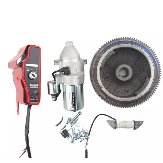 For Honda GX390 188F 190F Electric Starter Flywheel Starter Motor Key Box Coil