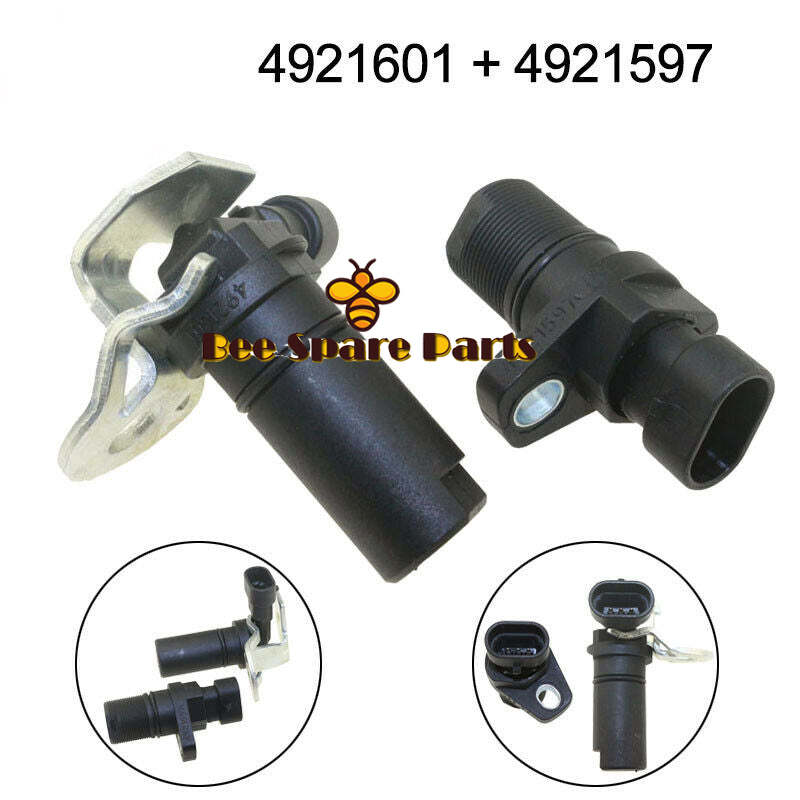 Set of 2 Camshaft Crankshaft Position Sensor For Cummins Dodge 4921597 4921601