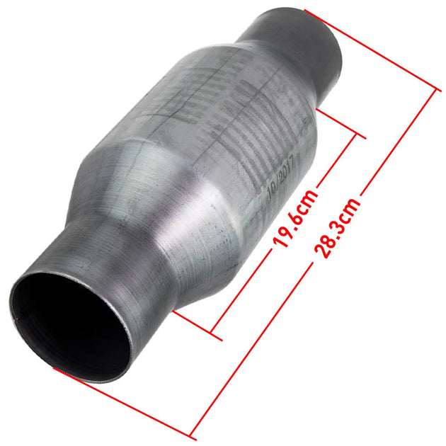 1pc Universal 2.5 Inch Catalytic Converter High Flow T409 Stainless Steel 410250-BeeSpareParts