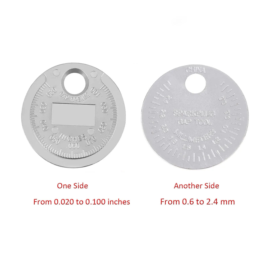 2 Pack Automobile And Motorcycle Spark Plug Gap Adjustment Tool 0.6-2.4mm Coin Type Spark Plug Gauge-BeeSpareParts