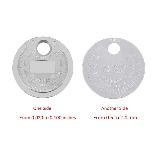 2 Pack Automobile And Motorcycle Spark Plug Gap Adjustment Tool 0.6-2.4mm Coin Type Spark Plug Gauge-BeeSpareParts