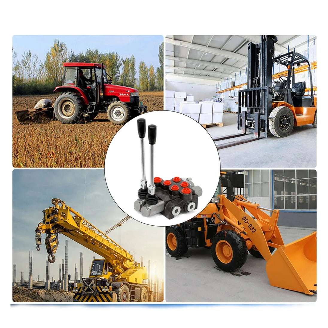 2 Spool Hydraulic Directional Control Valve 11GPM 3600PSI Double Acting Cylinder Spool P40 Integral Multi-way Reversing Valve-BeeSpareParts