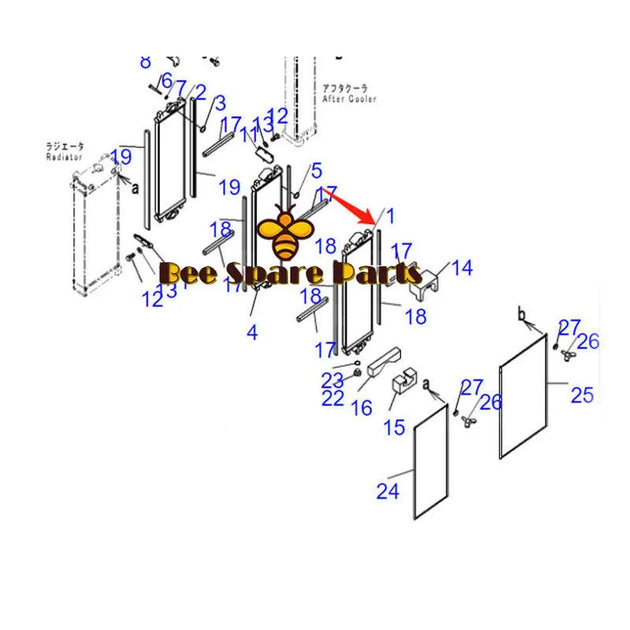 206-03-22121 OIL COOLER FOR KOMATSU PC200 PC270 PC290-BeeSpareParts