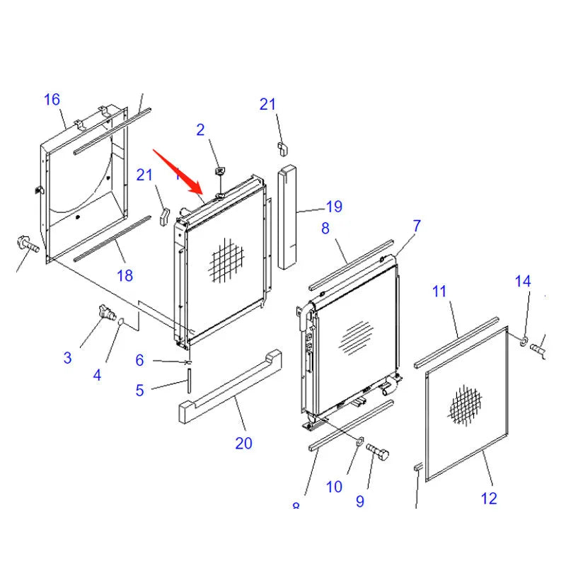 206-03-61610 Radiator For Komatsu PC228US-1 PC240LC-6K PC228UU-1 PC220-6Z PC220LC-6-BeeSpareParts