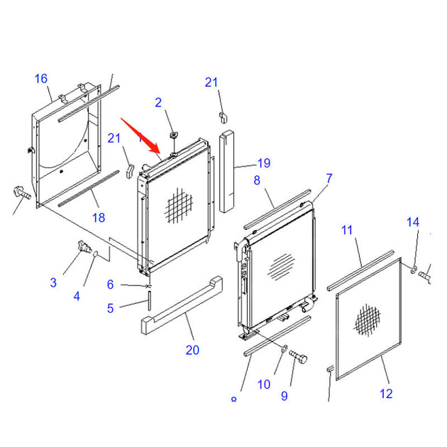 206-03-61610 Radiator For Komatsu PC228US-1 PC240LC-6K PC228UU-1 PC220-6Z PC220LC-6