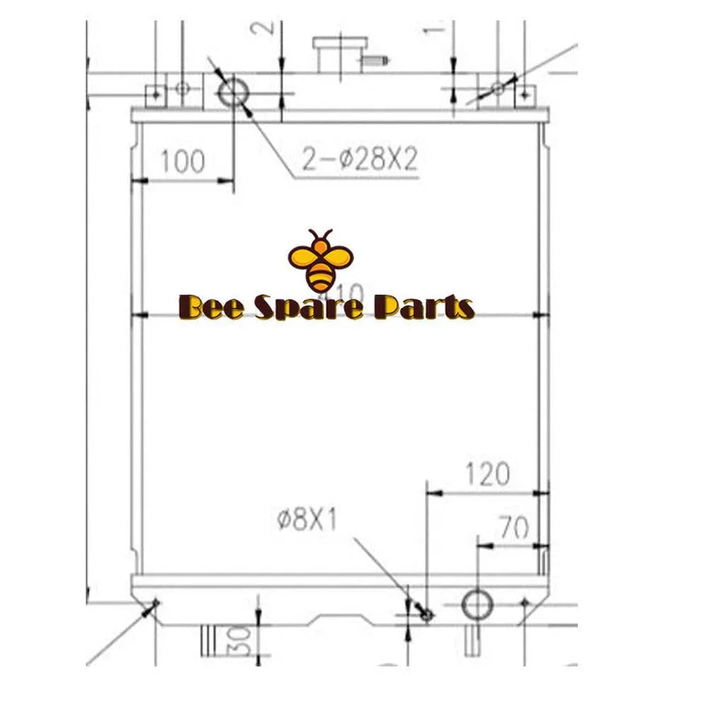 21U-03-21310 Water Tank Radiator For PC28UD-2 Komatsu Excavators-BeeSpareParts