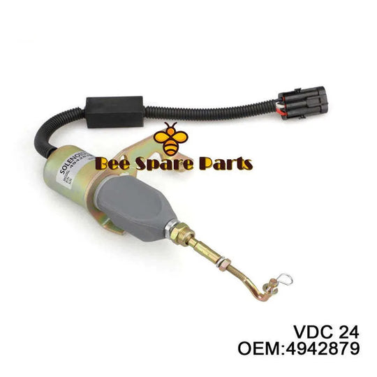 24V Fuel Shutoff Stop Solenoid Valve 4942879 5295567 for Cummins 6BT 6BTA 5.9L 4BT 4BTA-Solenoid & Solenoid Valve-BeeSpareParts