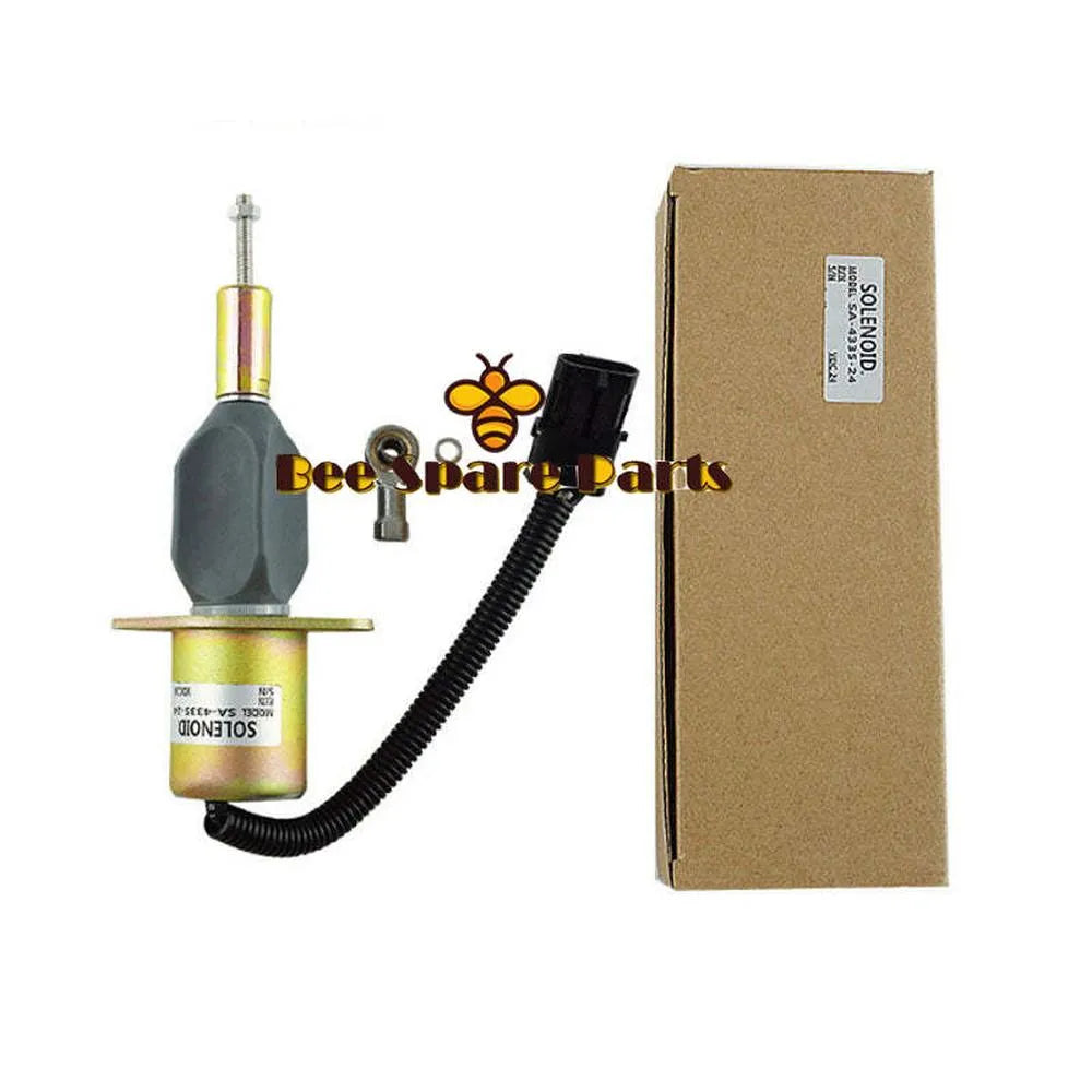 24V shut off solenoid 3930234 SA-4335-24 for Cummins 6CT 8.3 Engine-Solenoid & Solenoid Valve-BeeSpareParts