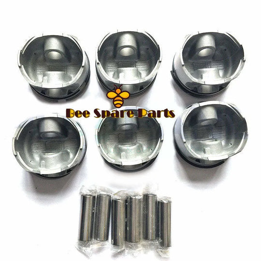 25K4F KV6 Standard Pistons and ring Set with Pins forLand Rover/Rover 75 Saloon/Tourer/MG ZS Hatchback/ZT Saloon 2497cc 2.5 V6-BeeSpareParts