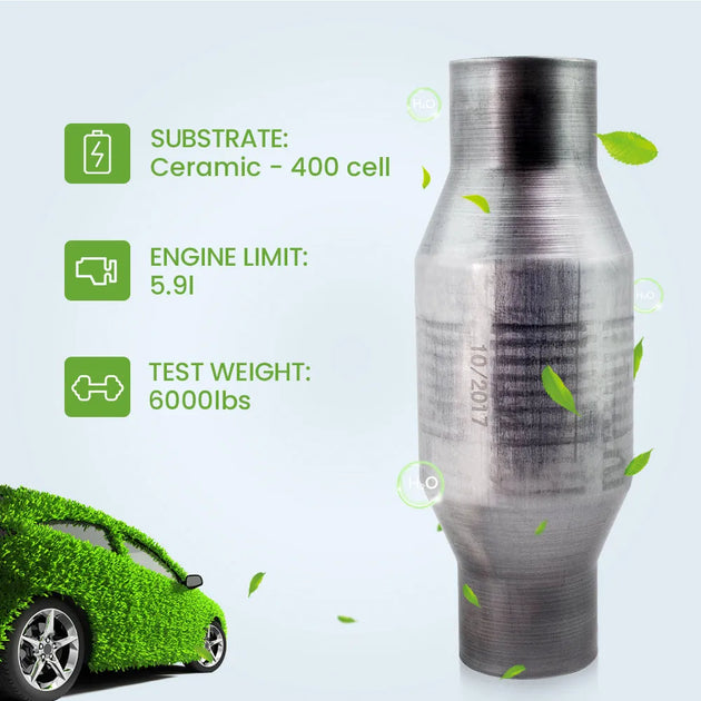2.5 inch Catalytic Converter Magnaflow High Flow T409 Stainless Steel 410250 5.9 Ceramic - 400 cell-BeeSpareParts