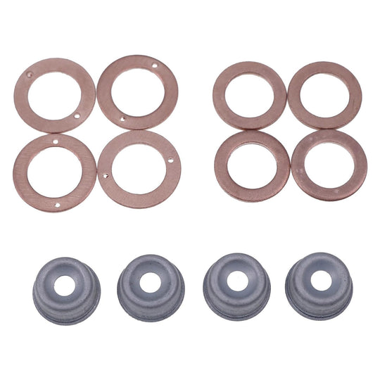 4PCS Injector Seal Kit With Heat Shield 19077-53650 Compatible for Kubota Engine D722 D905 D1005 D1105 V1505 V3300 V3600