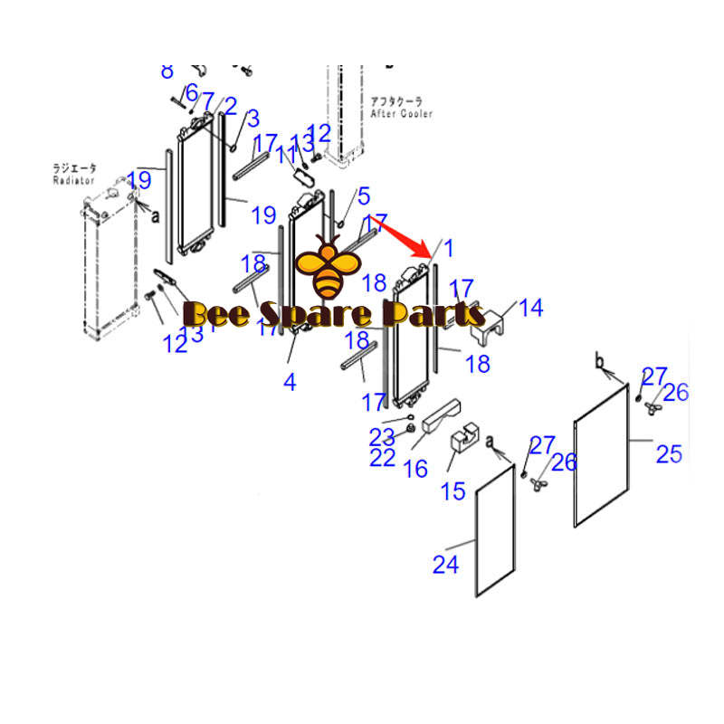 206-03-22121 OIL COOLER FOR KOMATSU PC200 PC270 PC290