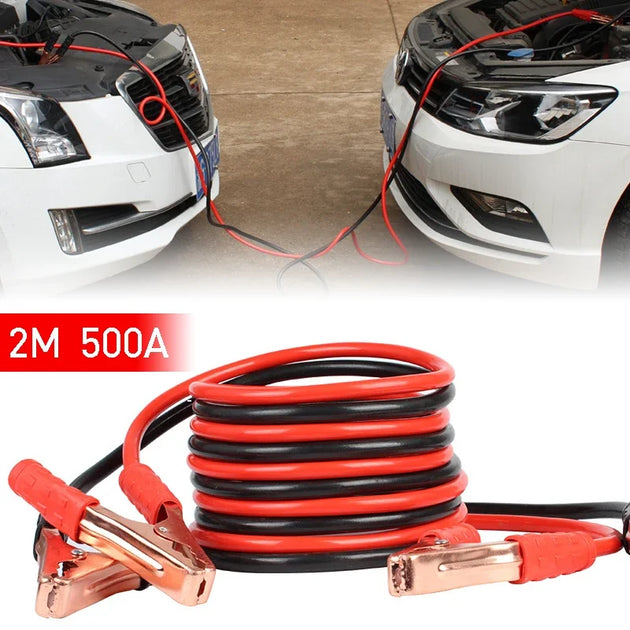 2M 500A Emergency Power Start Cable Car Battery Line Jumper Copper Wire Battery Clip Connector Electrical & Ignition Accessories-BeeSpareParts