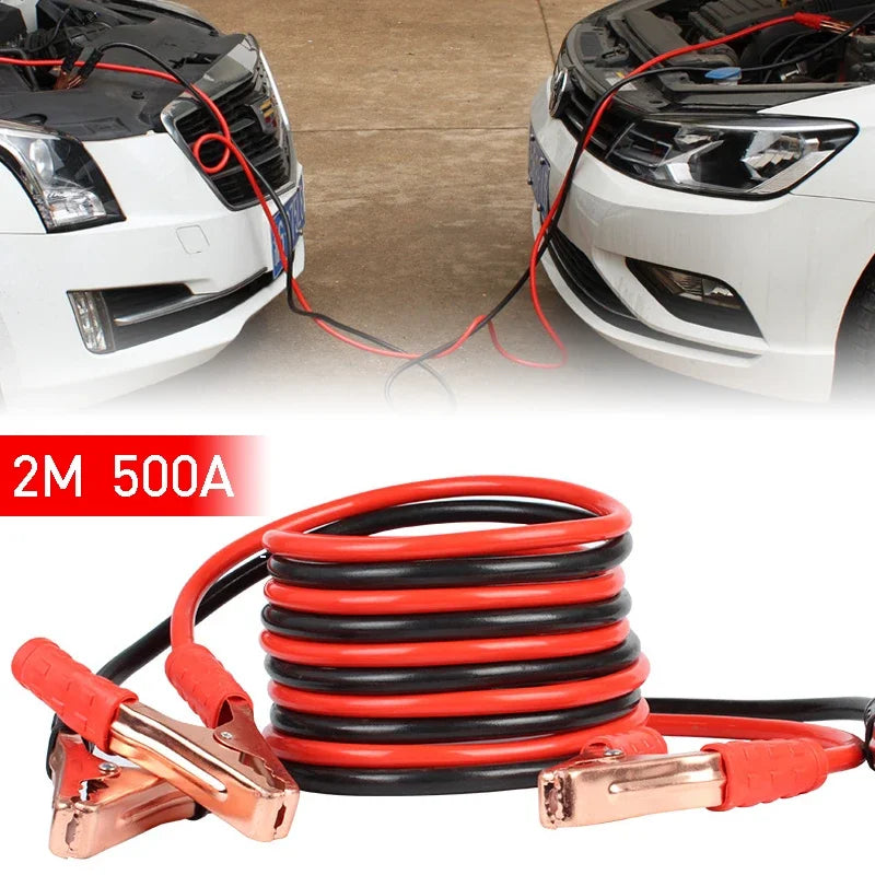 2M 500A Emergency Power Start Cable Car Battery Line Jumper Copper Wire Battery Clip Connector Electrical & Ignition Accessories-BeeSpareParts