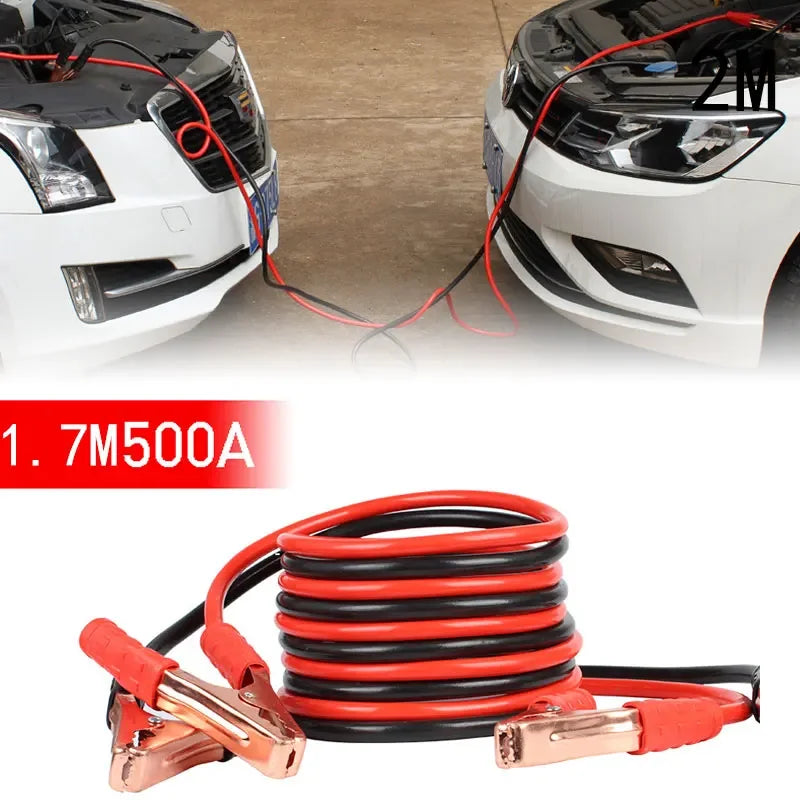 2M 500A Emergency Power Start Cable Car Battery Line Jumper Copper Wire Battery Clip Connector Electrical & Ignition Accessories-BeeSpareParts