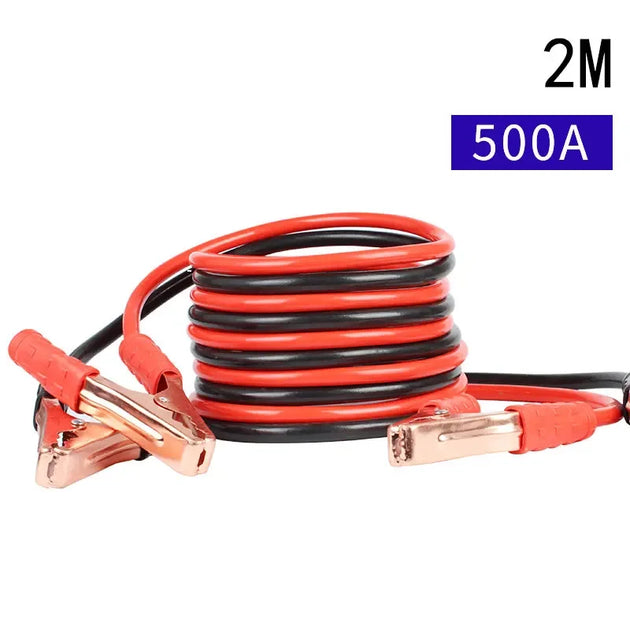2M 500A Emergency Power Start Cable Car Battery Line Jumper Copper Wire Battery Clip Connector Electrical & Ignition Accessories-BeeSpareParts