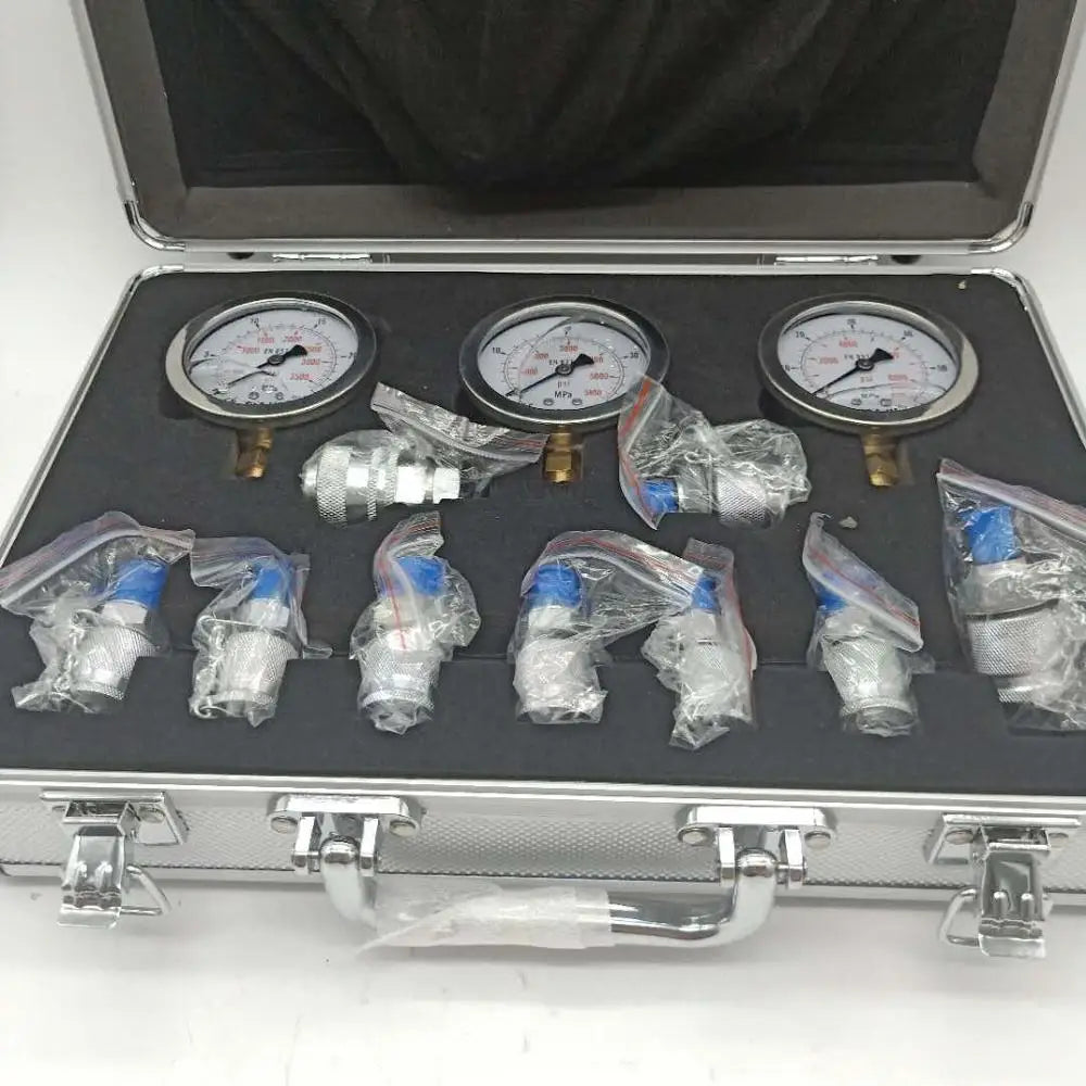 3 Gauge Hydraulic Pressure Gauge Set for Excavator Hydraulic Pressure Measurement Kit-BeeSpareParts