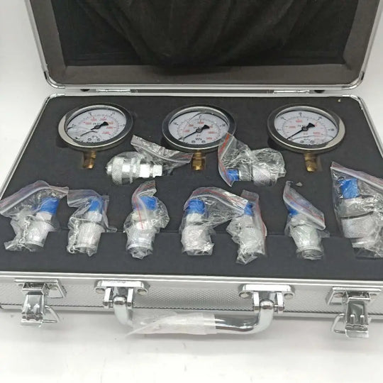 3 Gauge Hydraulic Pressure Gauge Set for Excavator Hydraulic Pressure Measurement Kit-BeeSpareParts