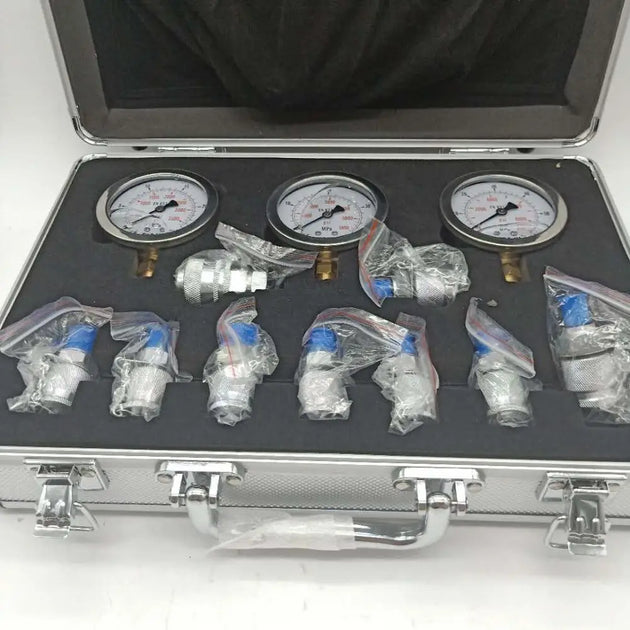 3 Gauge Hydraulic Pressure Gauge Set for Excavator Hydraulic Pressure Measurement Kit-BeeSpareParts