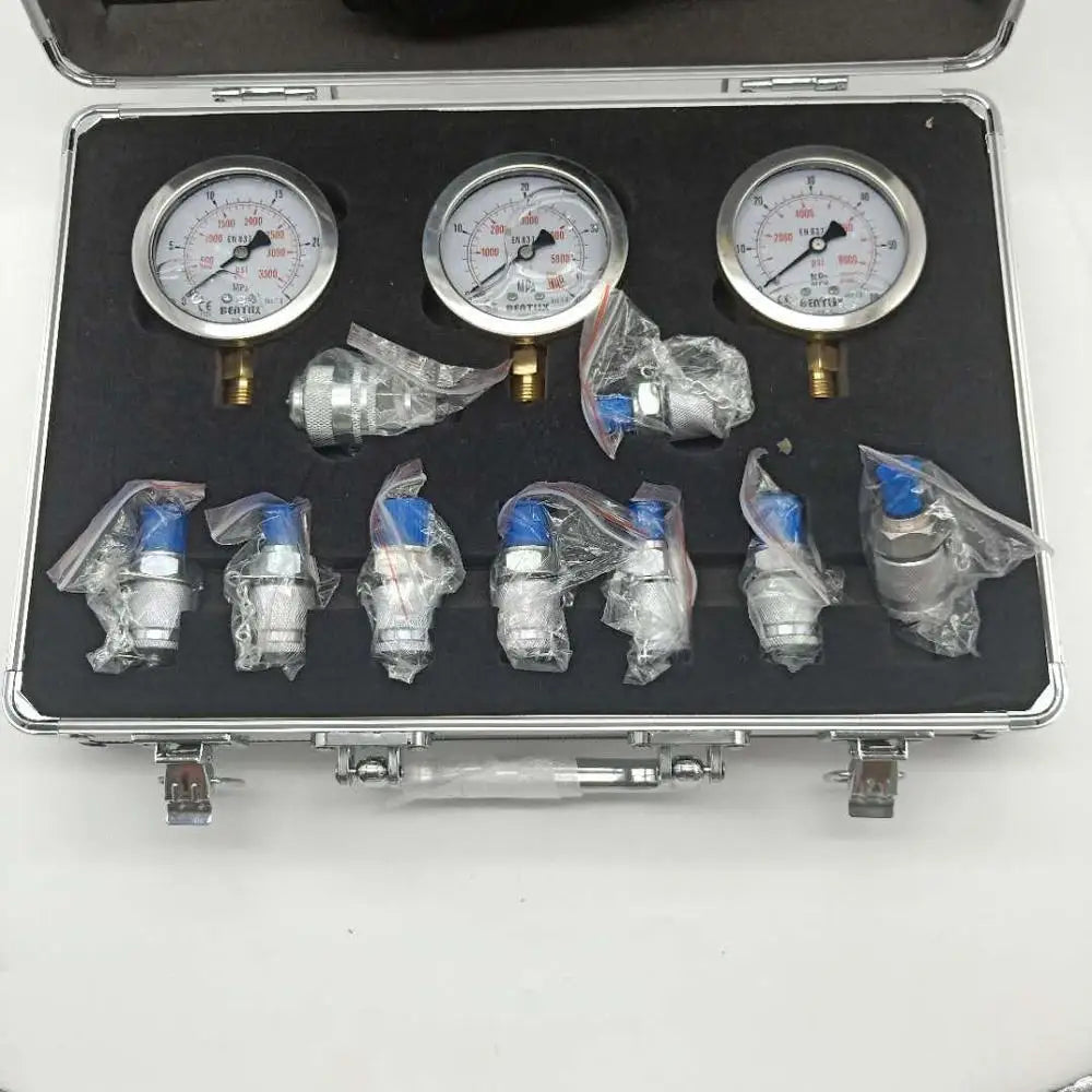 3 Gauge Hydraulic Pressure Gauge Set for Excavator Hydraulic Pressure Measurement Kit-BeeSpareParts