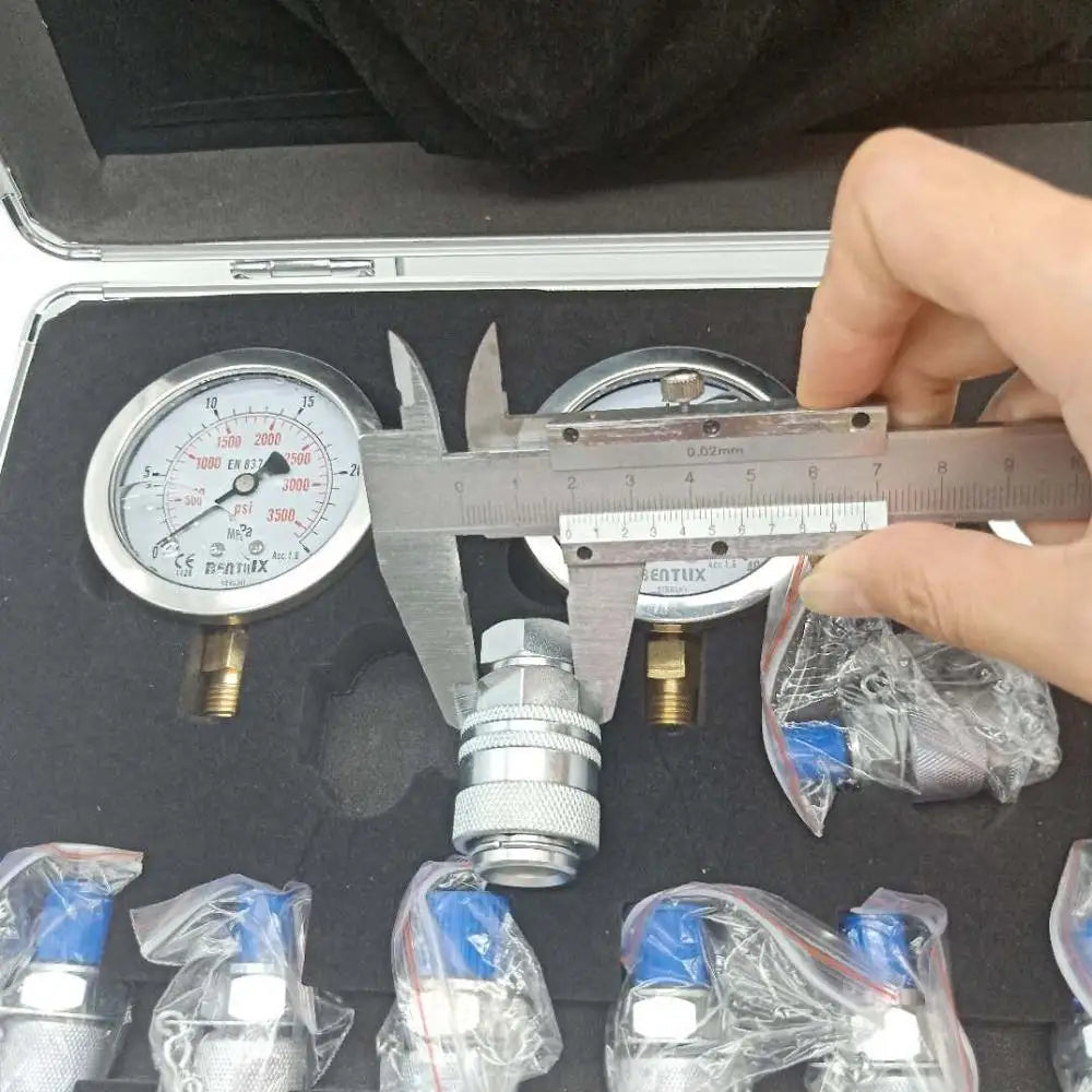 3 Gauge Hydraulic Pressure Gauge Set for Excavator Hydraulic Pressure Measurement Kit-BeeSpareParts