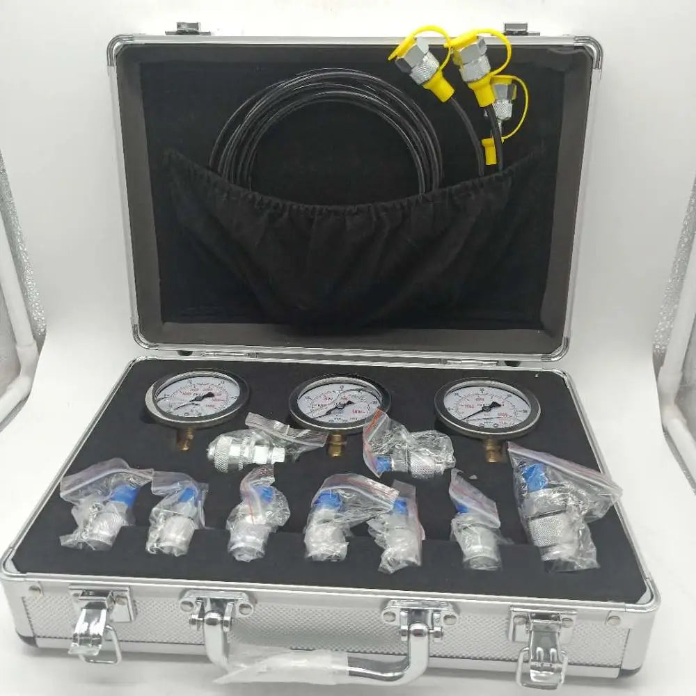 3 Gauge Hydraulic Pressure Gauge Set for Excavator Hydraulic Pressure Measurement Kit-BeeSpareParts