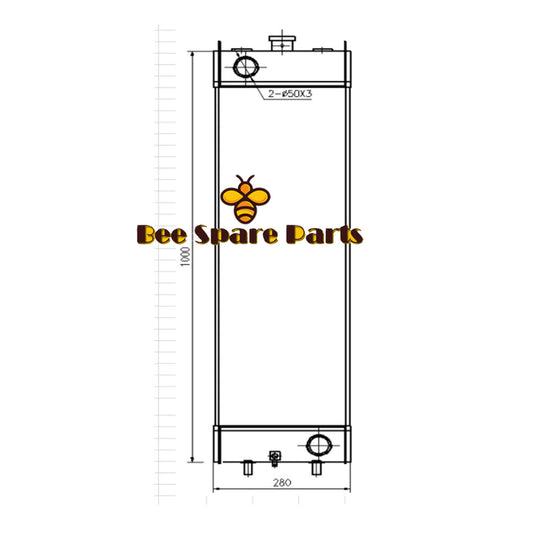 Water Tank Radiator 21K-03-71115 For Komatsu Excavator PC160LC-7
